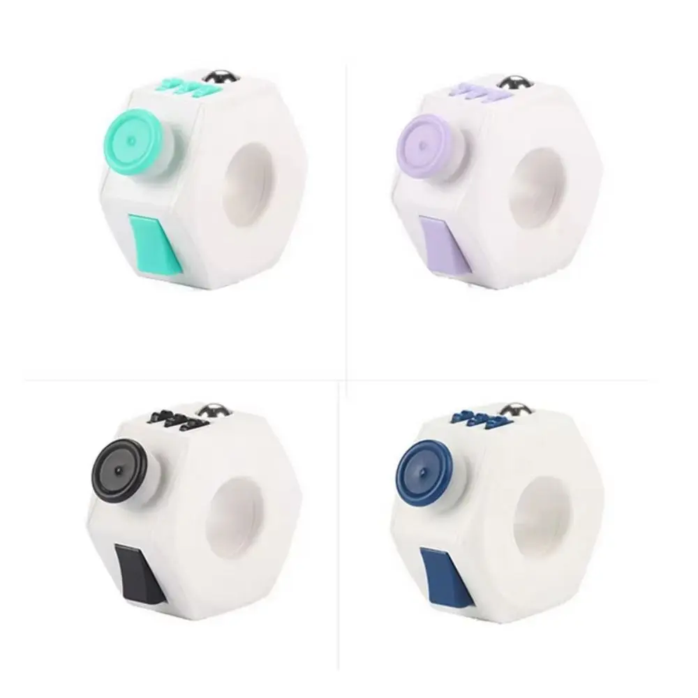Trottola Fidget Ring Toys Fingertip Pignone Opzioni di gioco multiple Spinner a mano Anello a catena in plastica Fai da te