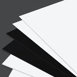 White Black Plastic Sheet Model Making Material Handmade Pad Panel Plate Thickness 0.2-2mm PVC Plastic Sheet Hard Rigid Board