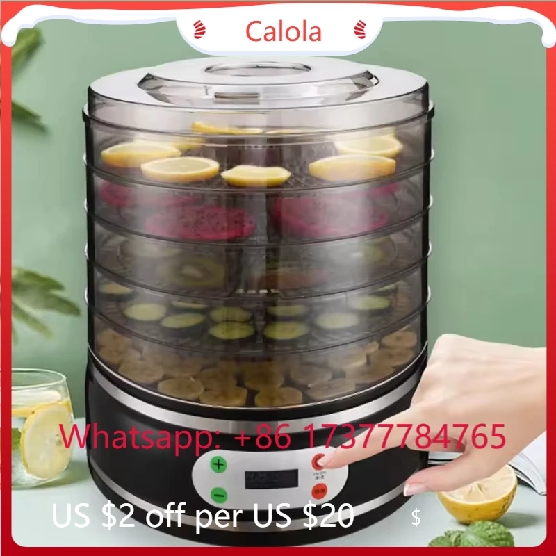 Adjustable Temperature Electric Fruit Dehydrator 5-Tray Stainless Steel Home Food Dryer