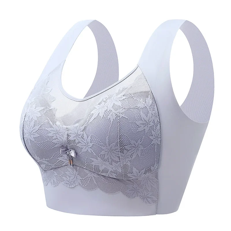 Sutiã de renda tamanho grande para mulheres, sutiãs push up, bralette sem fio sem costura, sutiã fino, copo fixo de uma peça, M-4XL