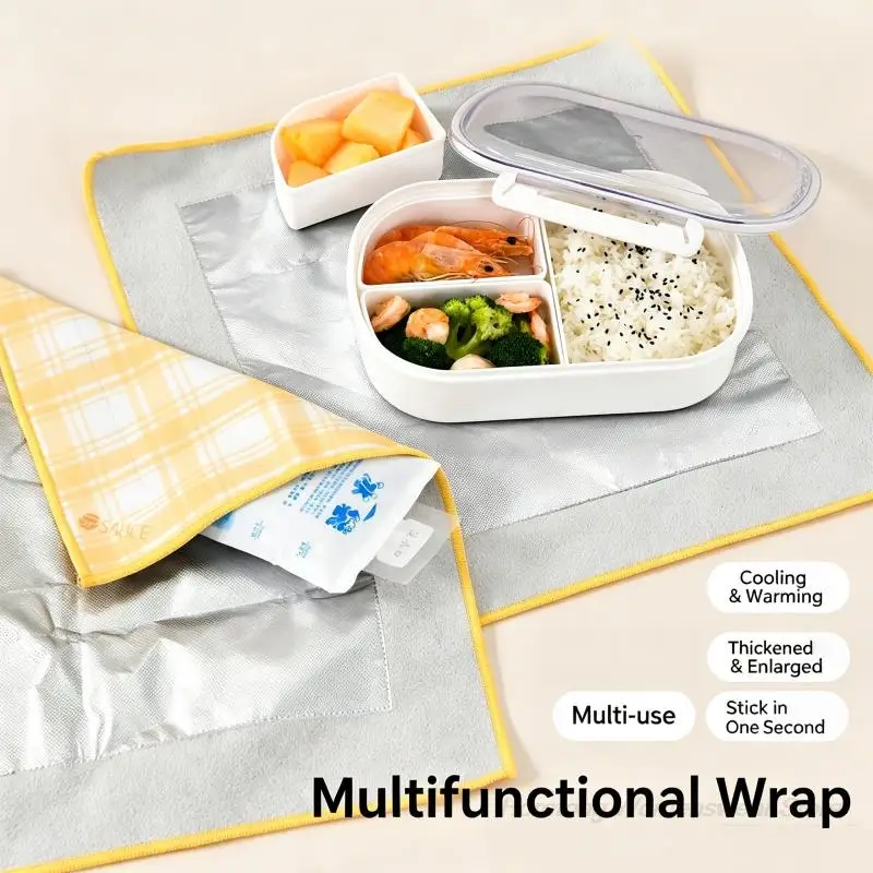 Multifunctional Insulating Wrap Cloth Reusable Keep Warm Cold Preservation Pouch for Lunch Box Iced Drink Camera Wrapping Cloth
