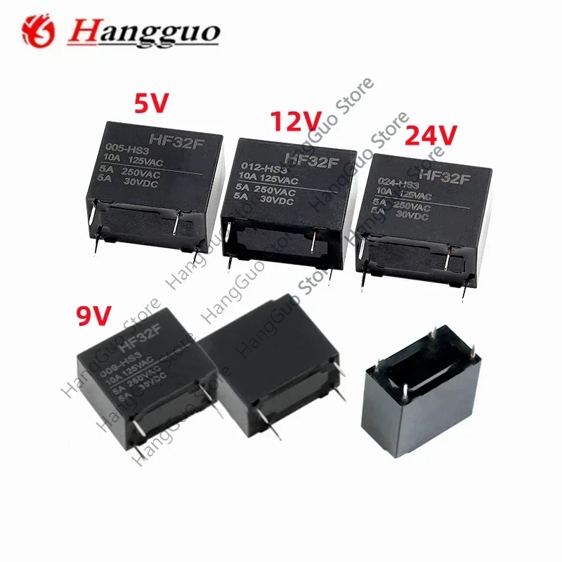 10PCS/LOT Original JZC-32F-012-HS3 HF32F-005/009/012/024/ Relay 4 pin 5A group normally open