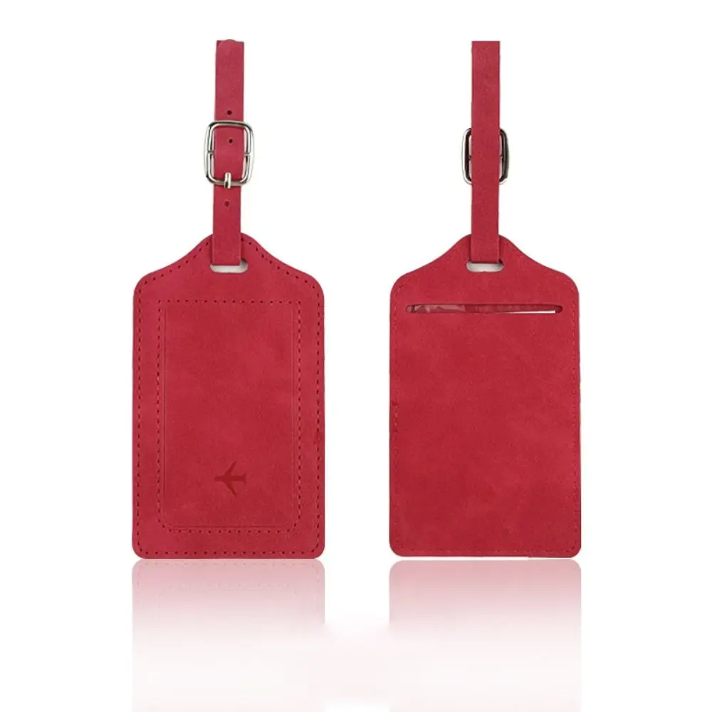 Fashion Leather Luggage Tag with Signature Paper Portable Boarding Tags Travel Universal Baggage Label Men Women