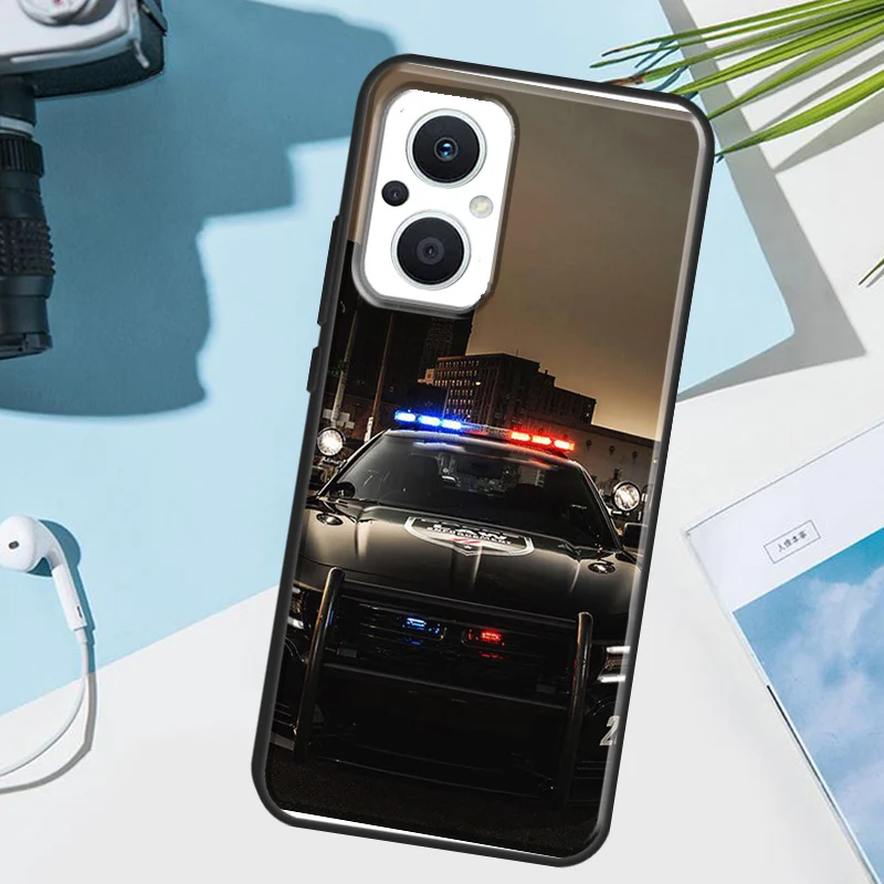 الشرطة سيارات ضوء في الليل جراب هاتف ل ممن لهم رينو 12 12F 13 13F 11 8T 7 8 10 برو ممن لهم البحث X8 X6 برو X3 X5 لايت غطاء