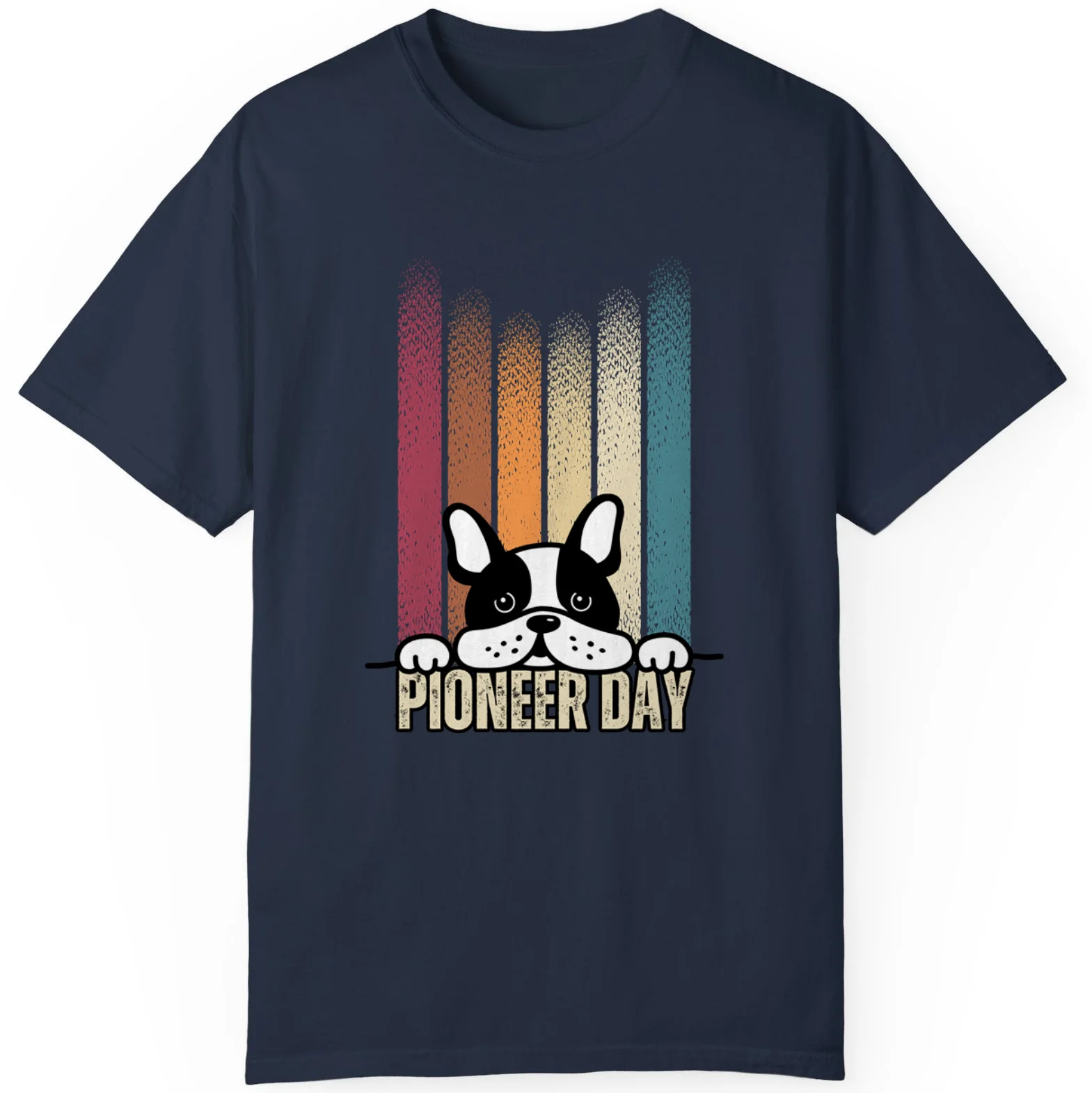 Cute French Bulldog Pioneer Day Best Gift Mens And Ladies T-Shirt