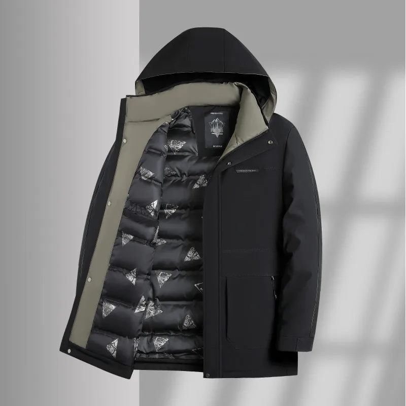 

Detachable padded coat New style Men's thick parka waterproof function