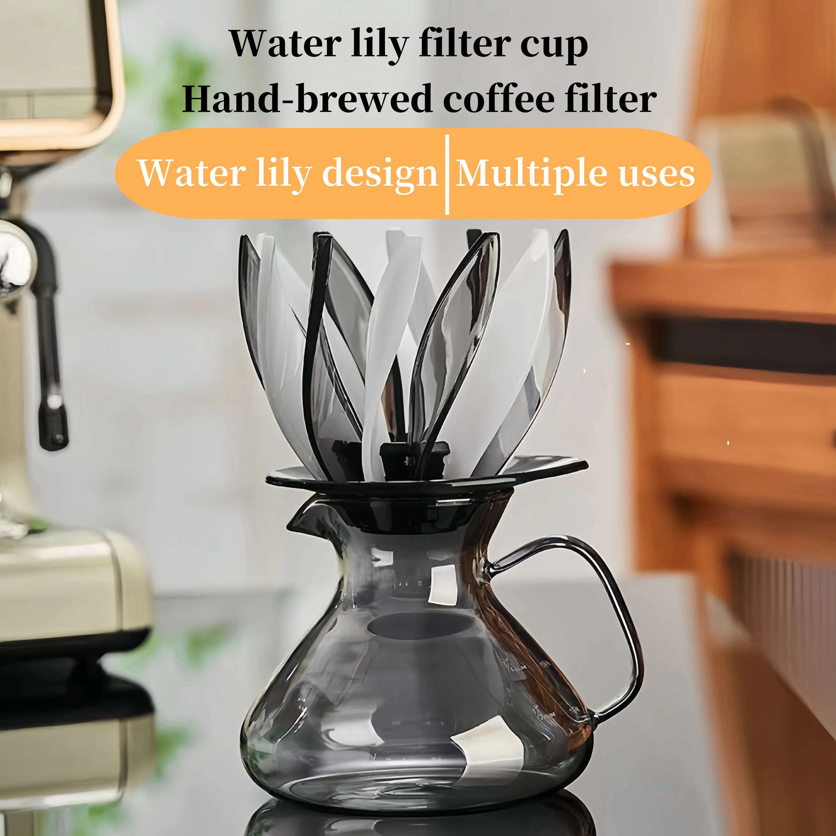 Clever Coffee Filter Cup Suitable for V60 Drip Coffee filter 12 Lotus Petals Removable and Replaceable Resin Coffee Colander