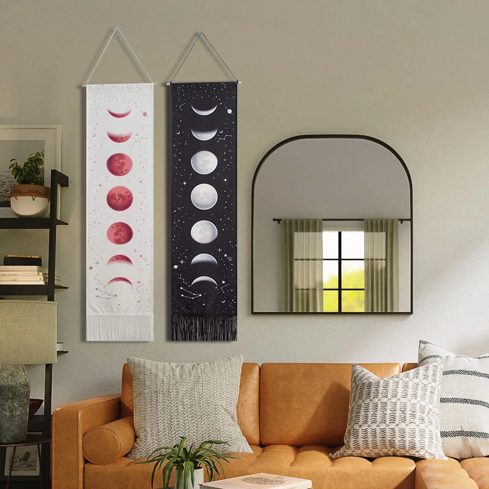 Moon Phase Hanging Tapestry Decoration Backdrop Gift Photography Props Chic for Dorm Living Room Bedroom Restaurants