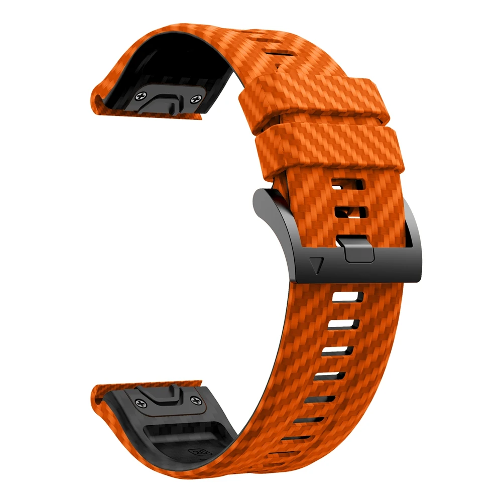 QuickFit 22mm 26mm siliconen band met carbon fiber textuur voor Garmin Fenix 8 Epix Pro Gen 2 47mm 51mm/Fenix 7X 6X 5X Plus horlogeband