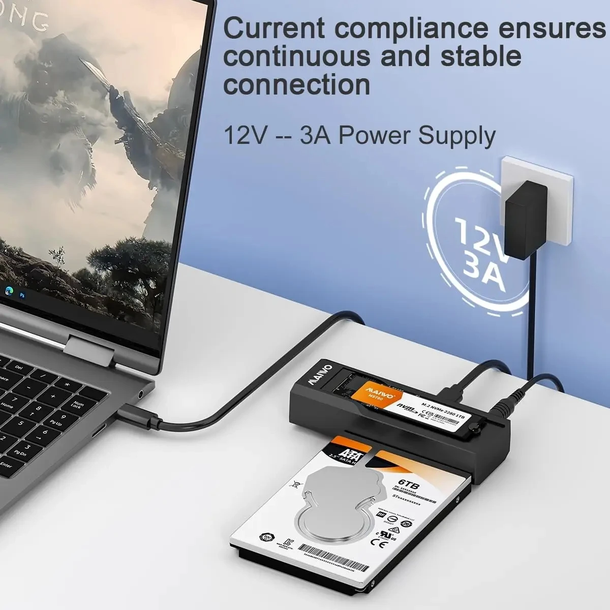 MAIWO M2 SSD Enclosure Office Clone Type C 10Gbps M.2 NVME SSD Case 2.5/3.5 Inch External Storage HDD Case Adapter for PC Laptop view 4