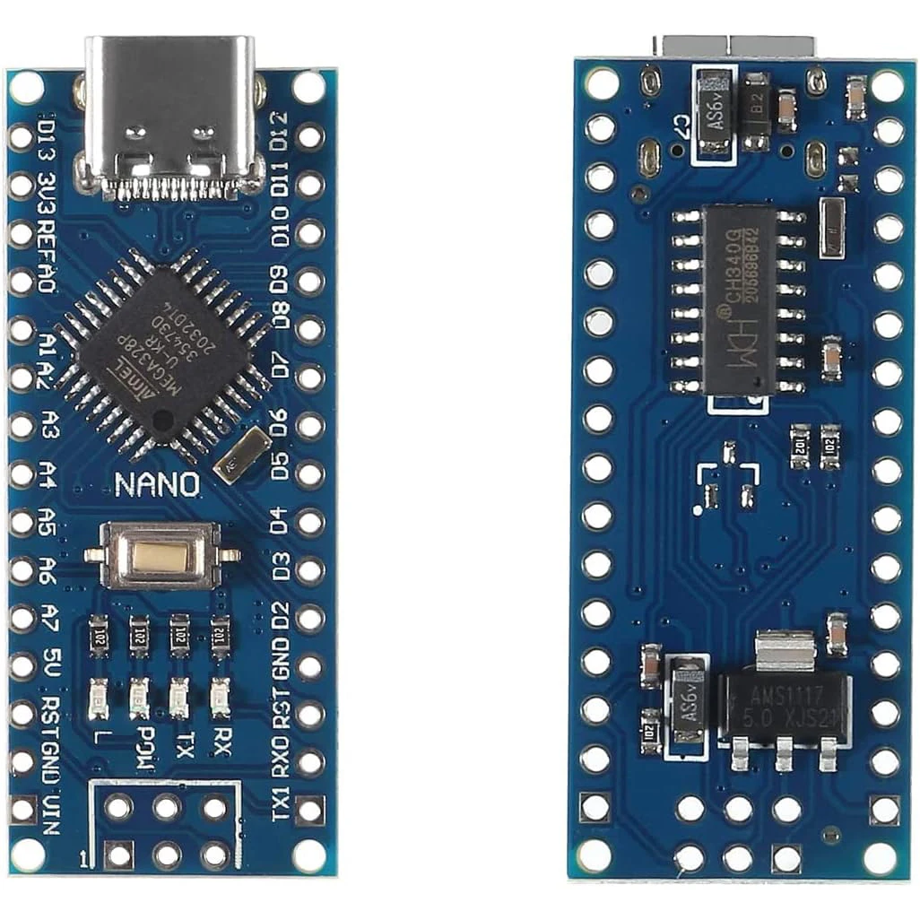 For Nano Board CH340/ATmega+328P Without USB Cable, Type-C Connection Compatible with Arduino Nano V3.0