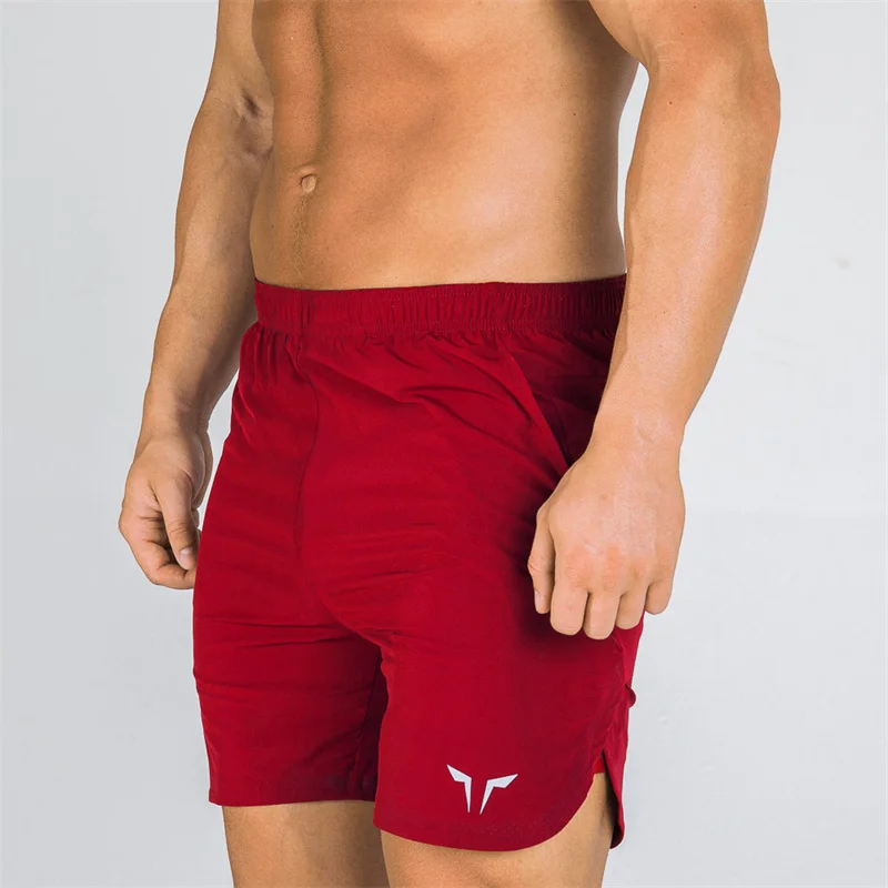 Doppel deck Fitness Sport Shorts Männer Sommer schlank schnell trocknende atmungsaktive gewebte Shorts Herren Jogging hose Training Sport kleidung