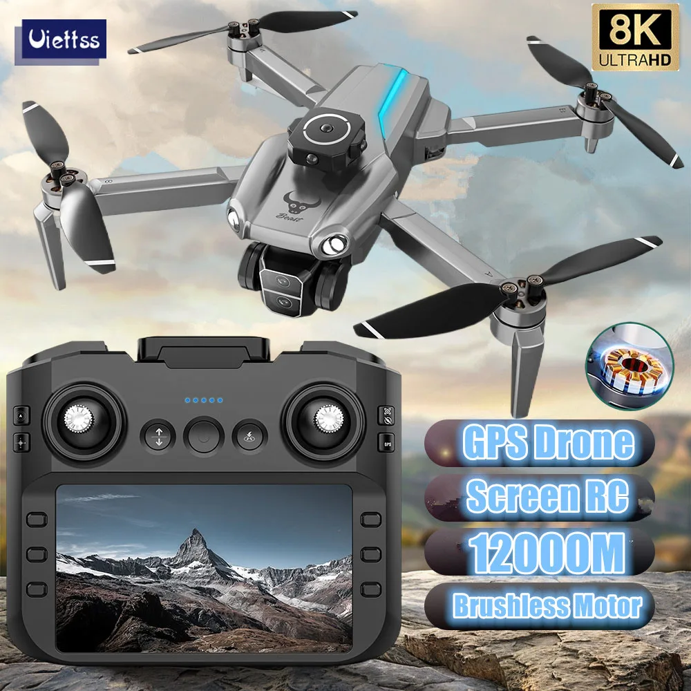 New SG109 MAX GPS Drone 8K Profesional HD Dual Camera With Screen Rc Brushless Motor Obstacle Avoidance Foldable Quadcopter Toys