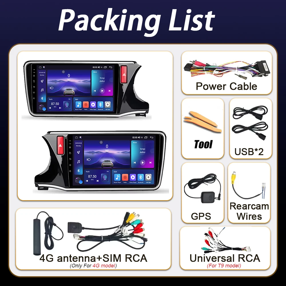 Android Car Radio For Honda City Grace 2014 2015 2016 2017 2018 Carplay Stereo Multimedia Player Navigation Head Unit Bluetooth