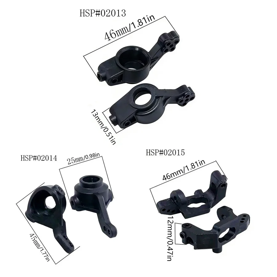 Front Rear Steering Hub Carrier L/R With Bearings HSP 02013 02014 02015 102068 for 94123 94111 94107 94170 94108 1/10 RC Car