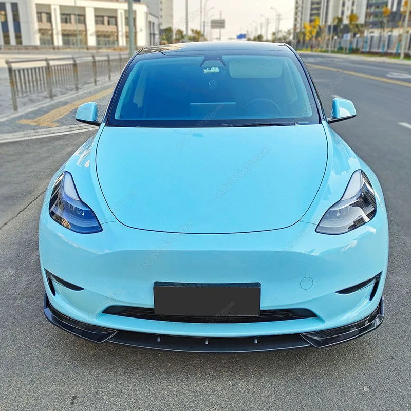 

3PCS Car Front Bumper Lip Deflector Splitter Chin Diffuser Body Kit Spoiler Tuning Accessories For Tesla Model Y 2020-2024 Black