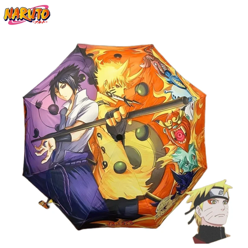 Naruto anime que rodea el elemento bidimensional personalidad de dibujos animados sombrilla de vinilo creativo paraguas de doble propósito regalo de vacaciones