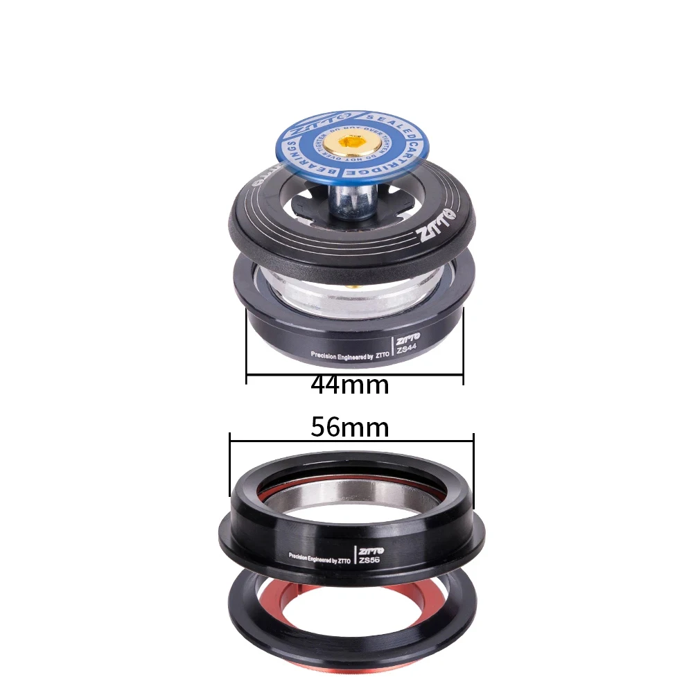 44mm 56mm 45 Degree Tapered Tube Fork Threadless Straight Tube Bicycle Headset Bike Headset ZS44 ZS56 Sealed Bearing