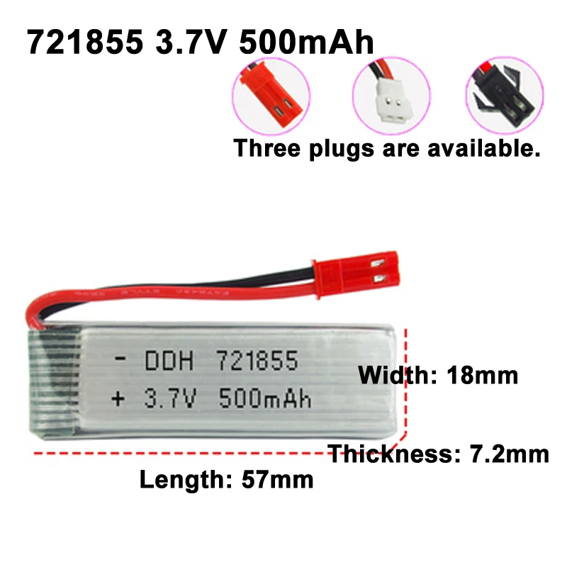 Pilot zdalnego sterowania bateria litowo-polimerowa 3.7v 450mah 500mah 550mah Sm/wtyczka Jst nadaje się do zdalnego sterowania Quad Rotor Uav