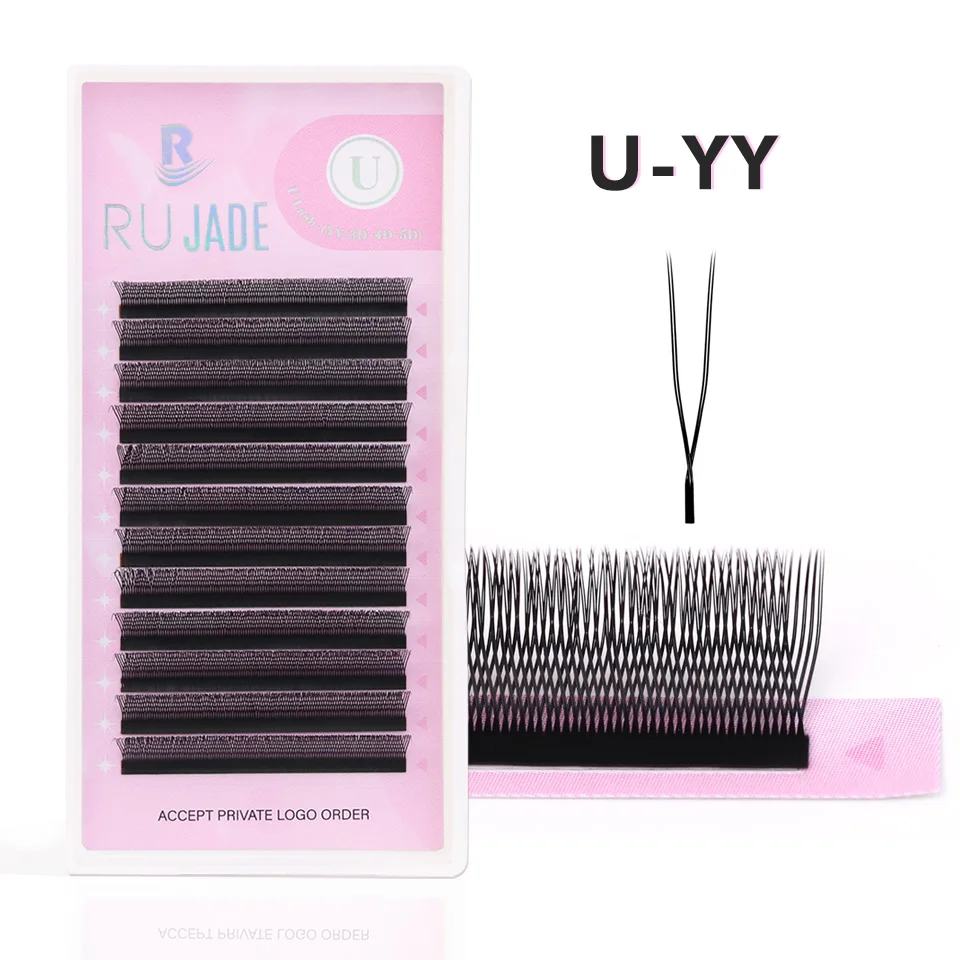 RUJADE Neue U-förmige 3D 4D 5D Wimpernverlängerung U-förmige Wimpern W Bloom Vorgefertigte Fächerwimpern Leichte flauschige Nerz-Kunstwimpern – Detail 32
