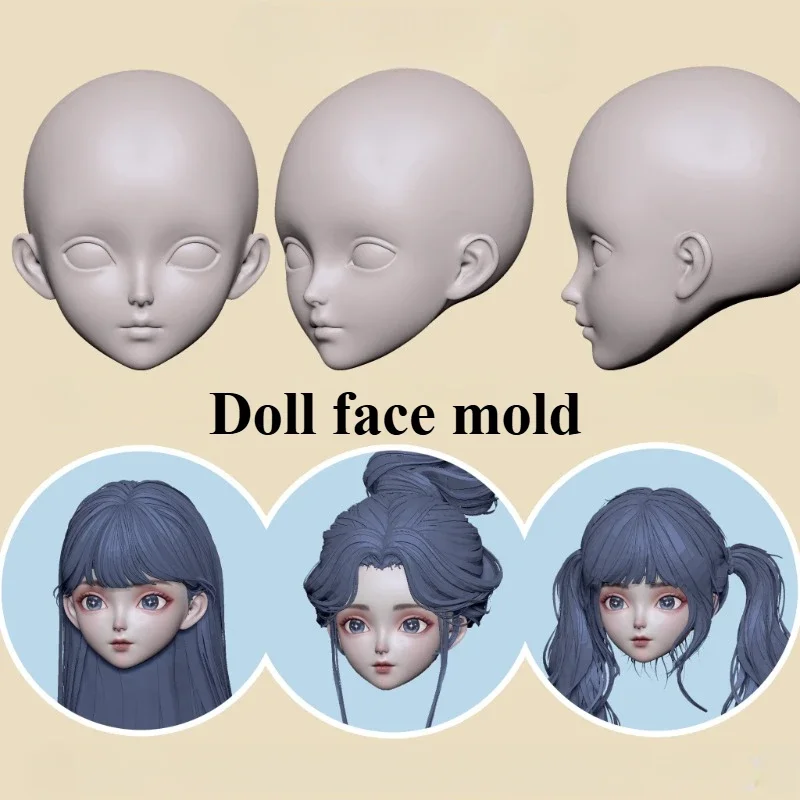 Ultralight Clay Correct Proportioned Doll Face Silicone Mold DIY Polymer Clay Animation Character Face Contours Making Tools