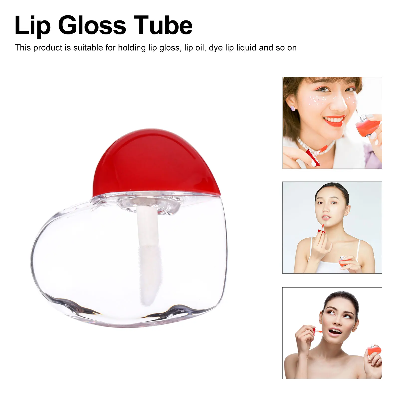 

20pcs Heart Shaped Lip Gloss Tubes Diy Empty Container For Lipstick Lip Color Balm Bottles Refillable Sealed Mini