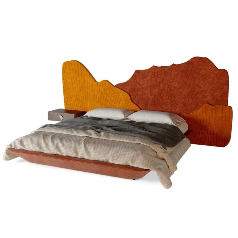 

Medieval style master bedroom butterfly bed widescreen double bed light luxury high-end personalized furniture