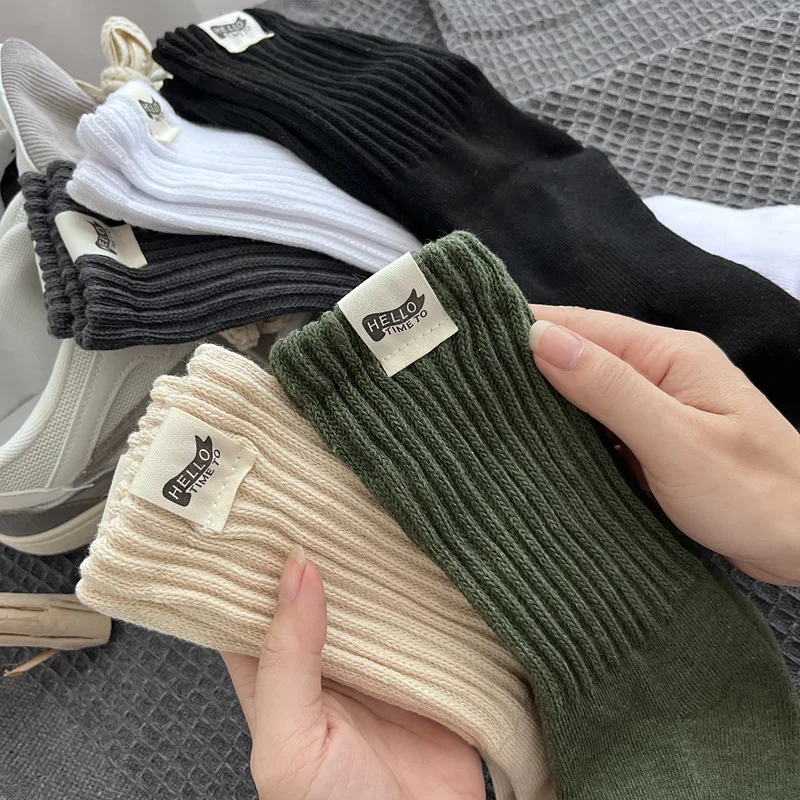 1/5 Winter Warm Thick Sports Mid tube Men's Socks Thick Thread Autumn Winter Simple Comfortable Casual Socks