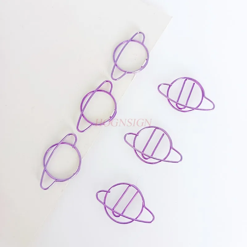 20pcs Purple Planet Paper Clips Creative Paper Clips Purple Paper Clips