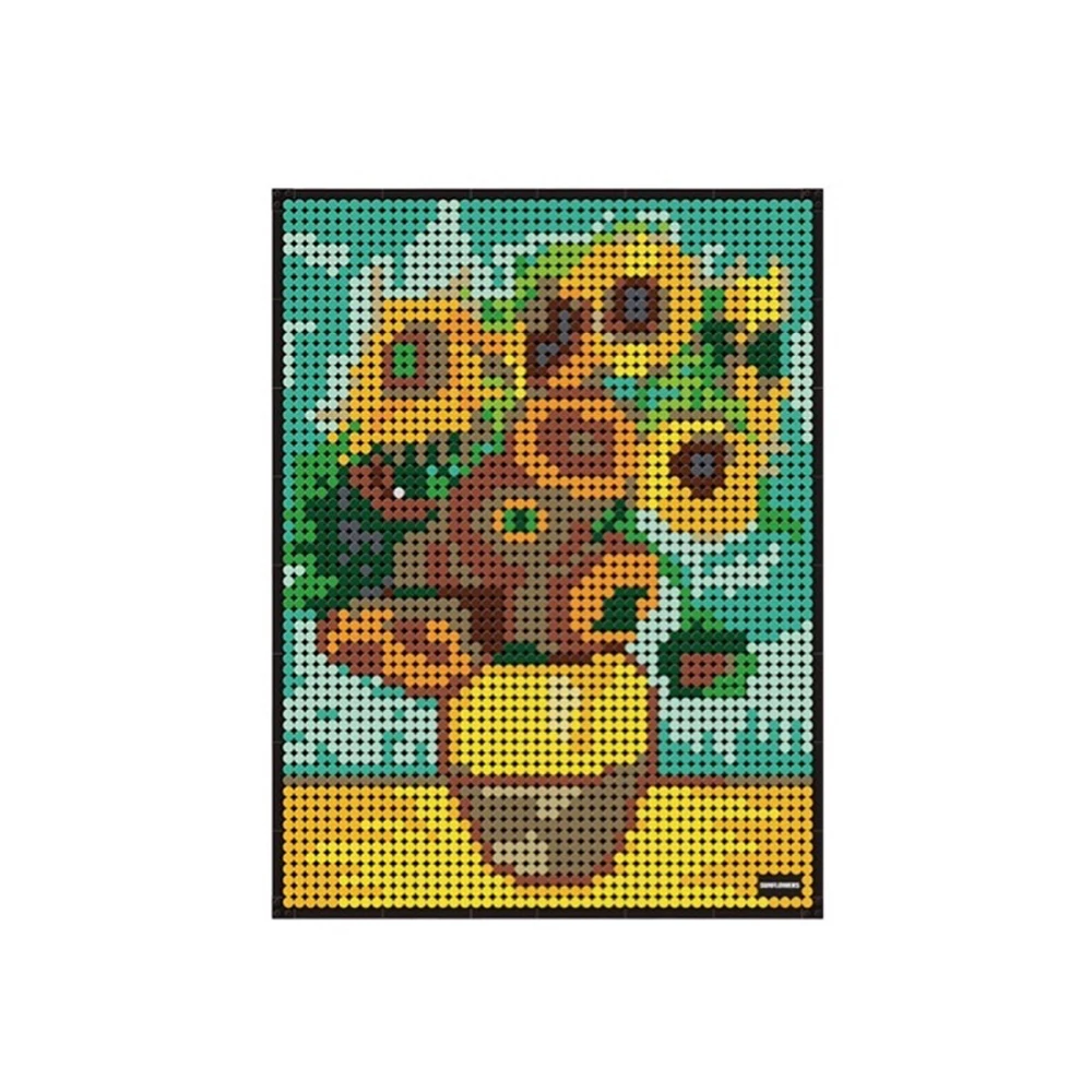 

WanG 5122 Mosaic Art Pixel Painting Building Blocks Starry Night Sunflower Bricks Toys Home Decoration Oil Painting 52x40CM