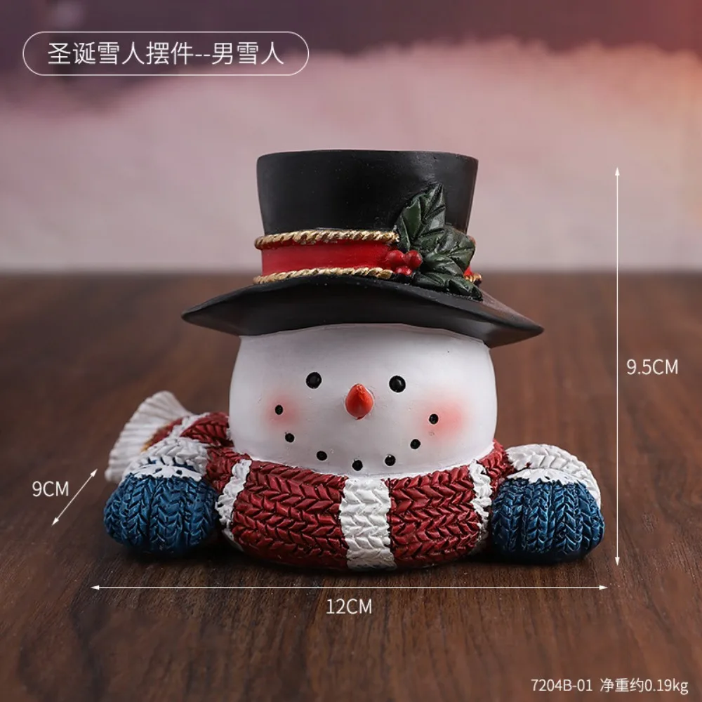 

Winter Christmas snowman resin handicraft ornament parent-child cartoon atmosphere gift commemorative cute figure decoration