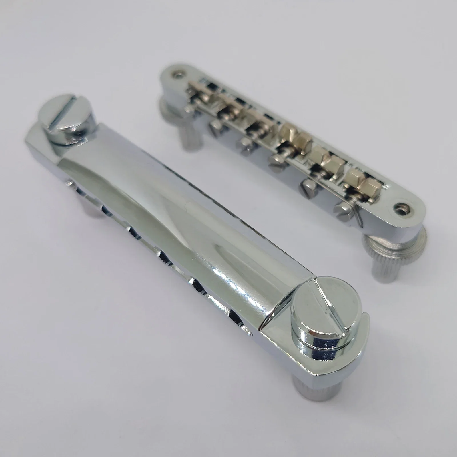 Guitar Fixed Saddle Bridge Tailpiece Set with ABR-1 Style Tune-O-Matic Bridge Chrome for ABR LP SG EPi Electric guitars