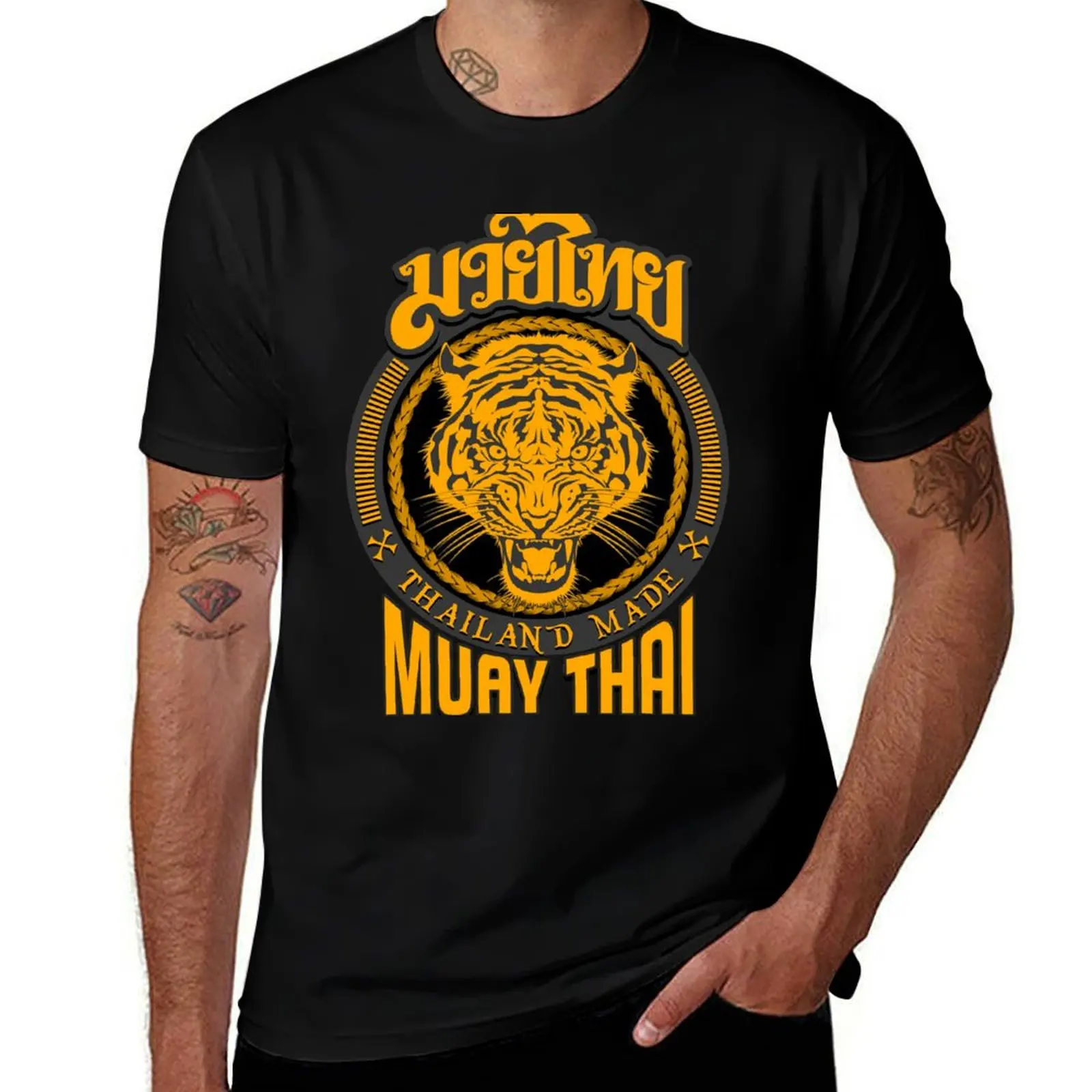tiger sagat muay thaithailand martial art logo T-Shirt Casual Graphic Print Tee