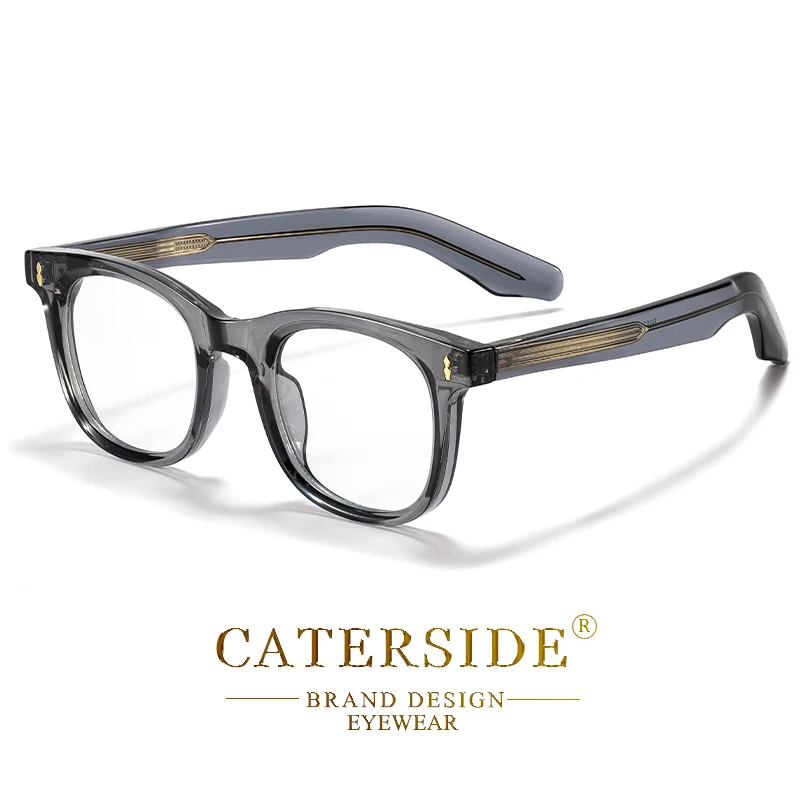CATERSIDE Mode Männer Runde Brillen Marke Design Hochwertige Tr-90 Rahmen Acetat Kern Einsatz Bein Frauen Anti Blaues Licht Gläser – Detail 12