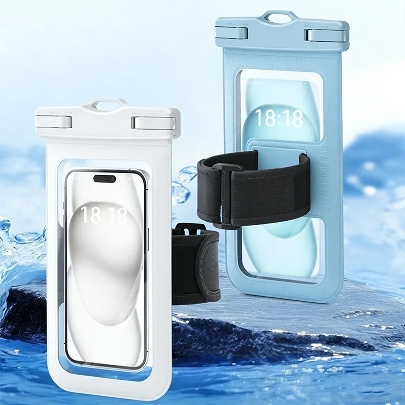 Floating Waterproof Phone Bag Transparent Touch Screen Pouch with Lanyard Universal for Swimming Diving Under 7 Inch