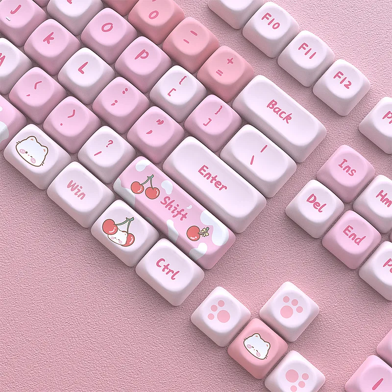 

Cherry cat keycap small full set of five-sided hot sublimation DIY magnetic axis PBT material -MOA height 125