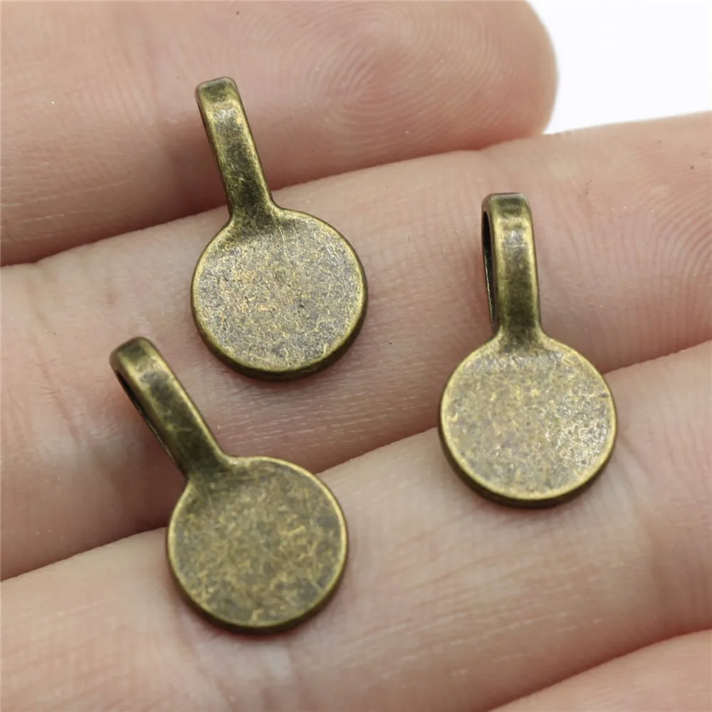 WYSIWYG 10pcs 18x9mm Charm Bails Hangers Bails Hangers For Jewelry Making DIY Necklace Antique Silver Color Bails Hangers Beads