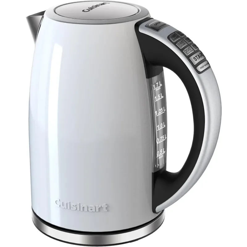 1.7-Liter Stainless Steel Cordless Electric Kettle with 6 Preset Temperatures (White), CPK-17