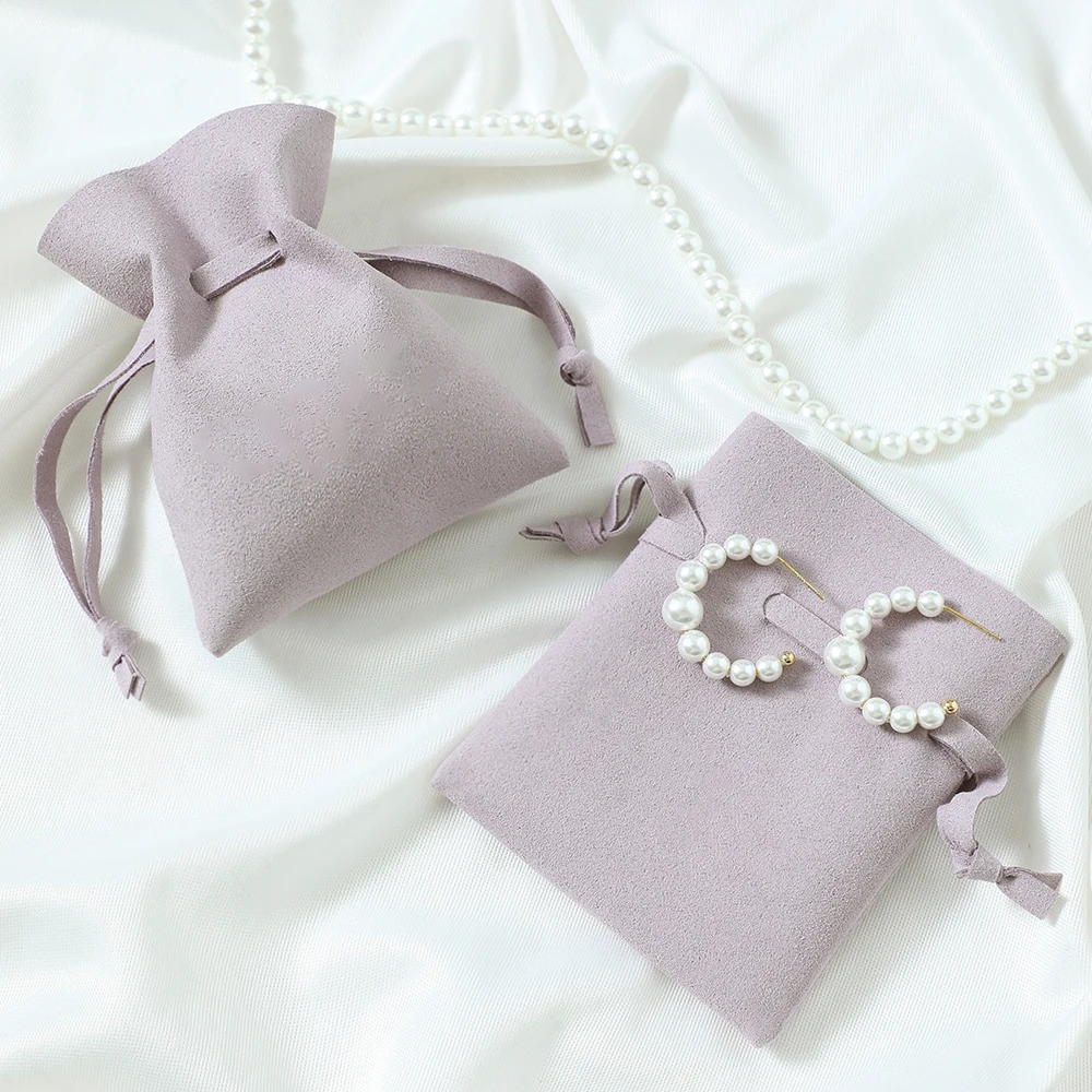 10pcs/lot Jewelry Packaging Pouches Organizer Wedding Christmas Party Candy Bag Present Suede Drawstring Gift Bag  Makeup Pouch