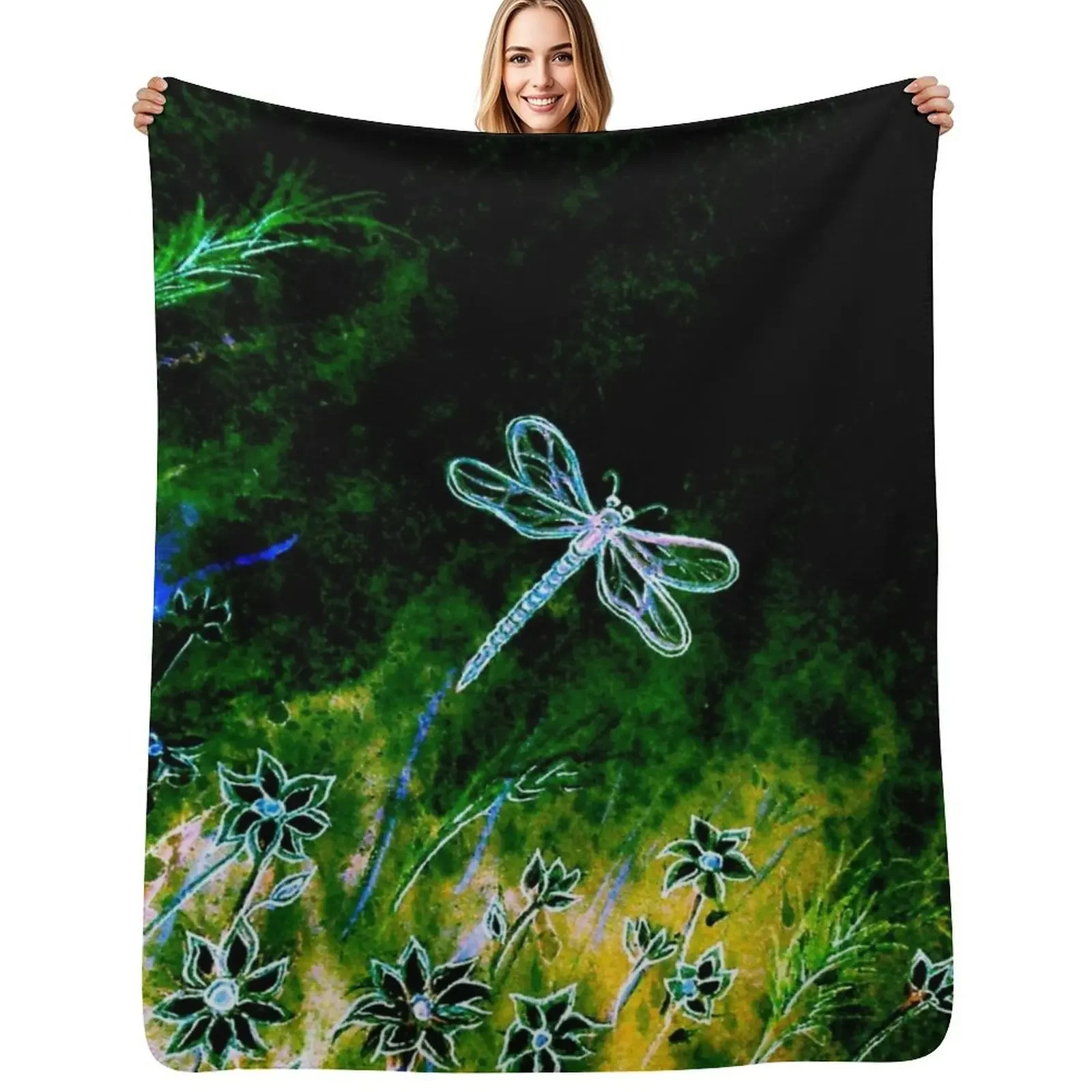 

Angel Dragonfly Throw Blanket Furrys Luxury Thicken decorative Luxury Designer Blanket