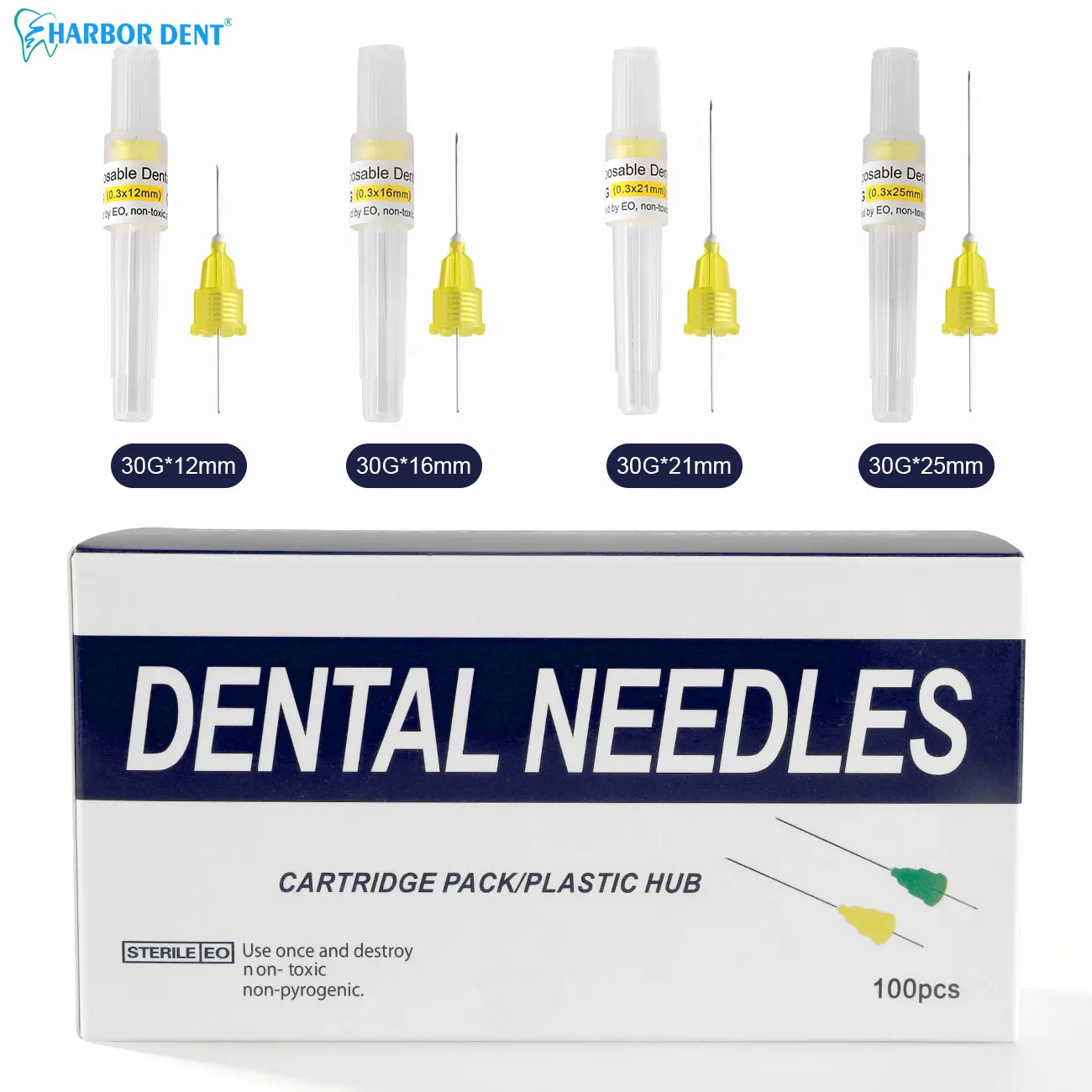 100pcs/Box Disposable Dental Anaesthesia Needle Tips Root Canal Endo 30g Irrigation Syringe Cartridge Inject Tips Dental Tool