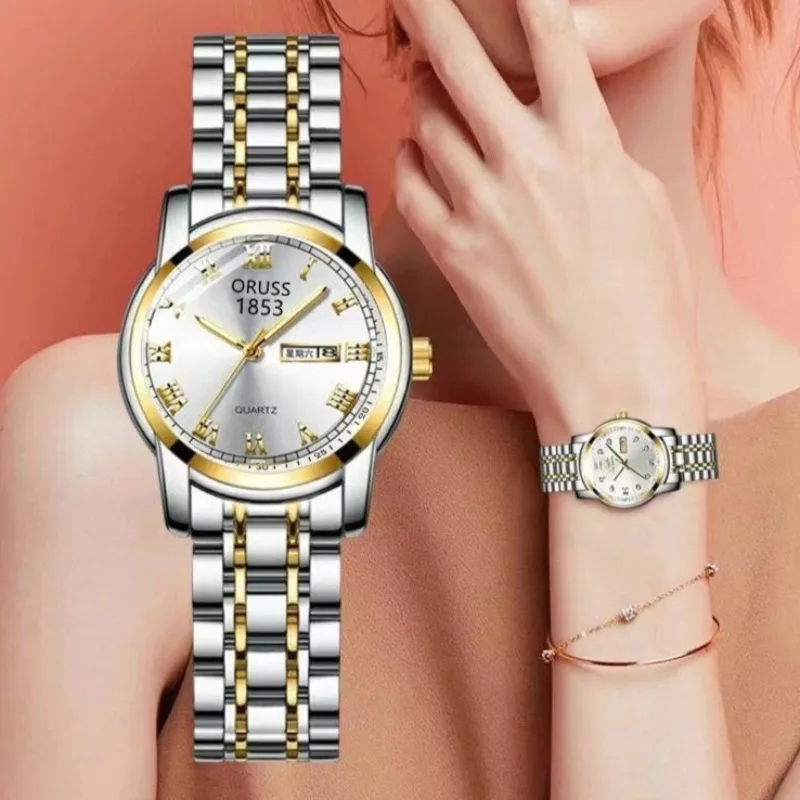 Famous Brand Women Watches Adjustable Stainless Steel Strap Quartz Watch Ladies Date Week Wristwatch Luxury Gift Watch Wholesale