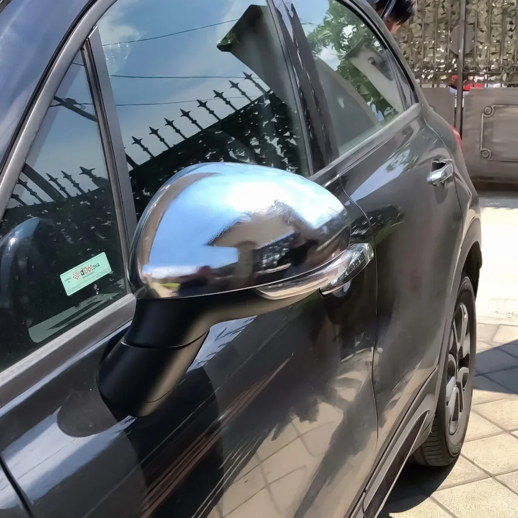 Side Mirror Cap For Fiat 500X 2015-2020 Glossy Chrome Exterior Rearview Cover Trims Overlay