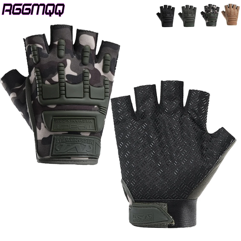 1Pair Fingerless Tactical Gloves – Half Finger Gloves for Cycling & Outdoor Sports – Breathable & Lightweight for Men & Women