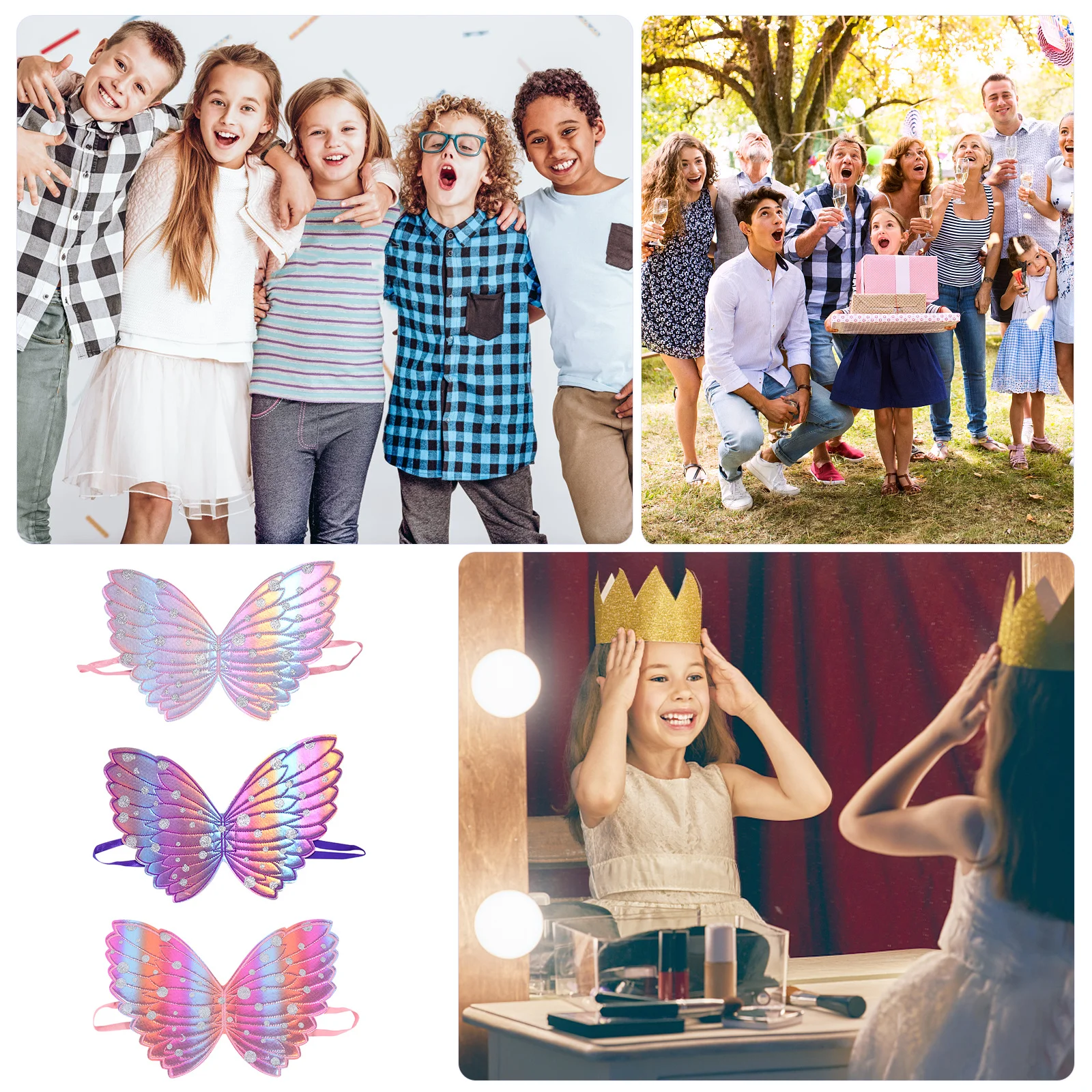 3 stks Vlinder Props Voor Kinderen Hoge Kwaliteit Vakantie Feestkostuum Stage Performance Decoratie Kinderen Vleugels
