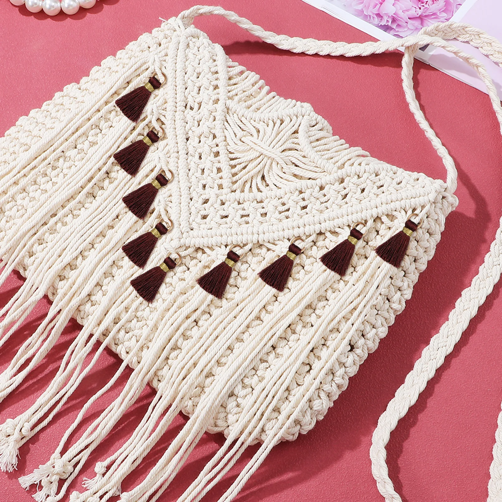 

50 Pcs Tassel Mini Silk Tassels Charms Jewelry Making Decorative Decoration Suite Craft Keychain Keychains Accessories