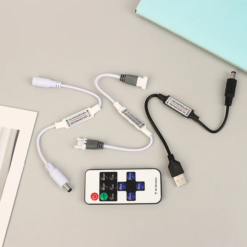 RF11 Remote LED Dimmer Controller For LED Strip Lights DC 5V-24V Neon Light 5050 / 2835/ COB Brightness Adjustment Dimming