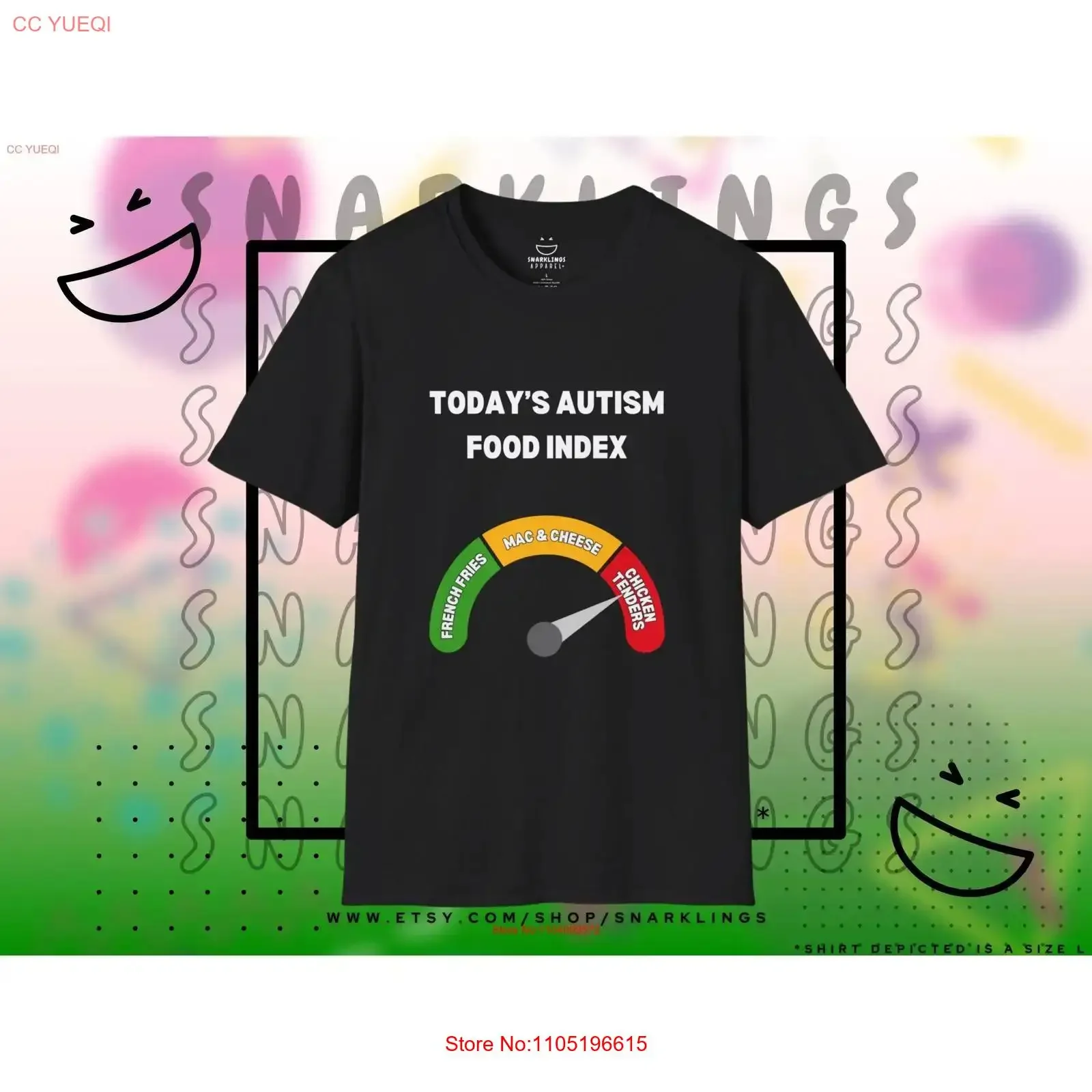 Autism Food Index T Shirt Oddly Specific Autistic Neurodivergent The Tism Chicken Tenders Design vintage Washed Comfortable