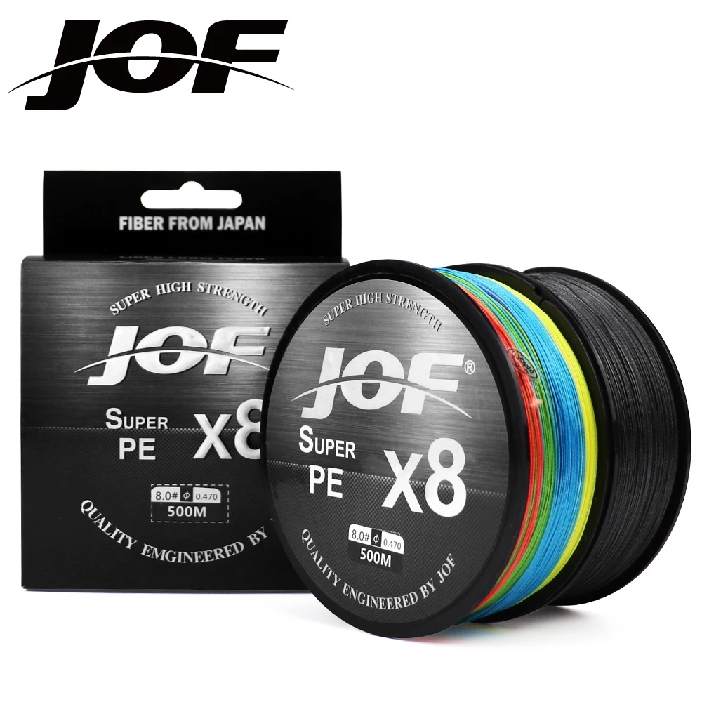 JOF X8 150M 300M Braided Fishing Line 8 Strands MultiColor Multifilament Saltwater PE Line 15 20 30 40 50 60 80 100LB