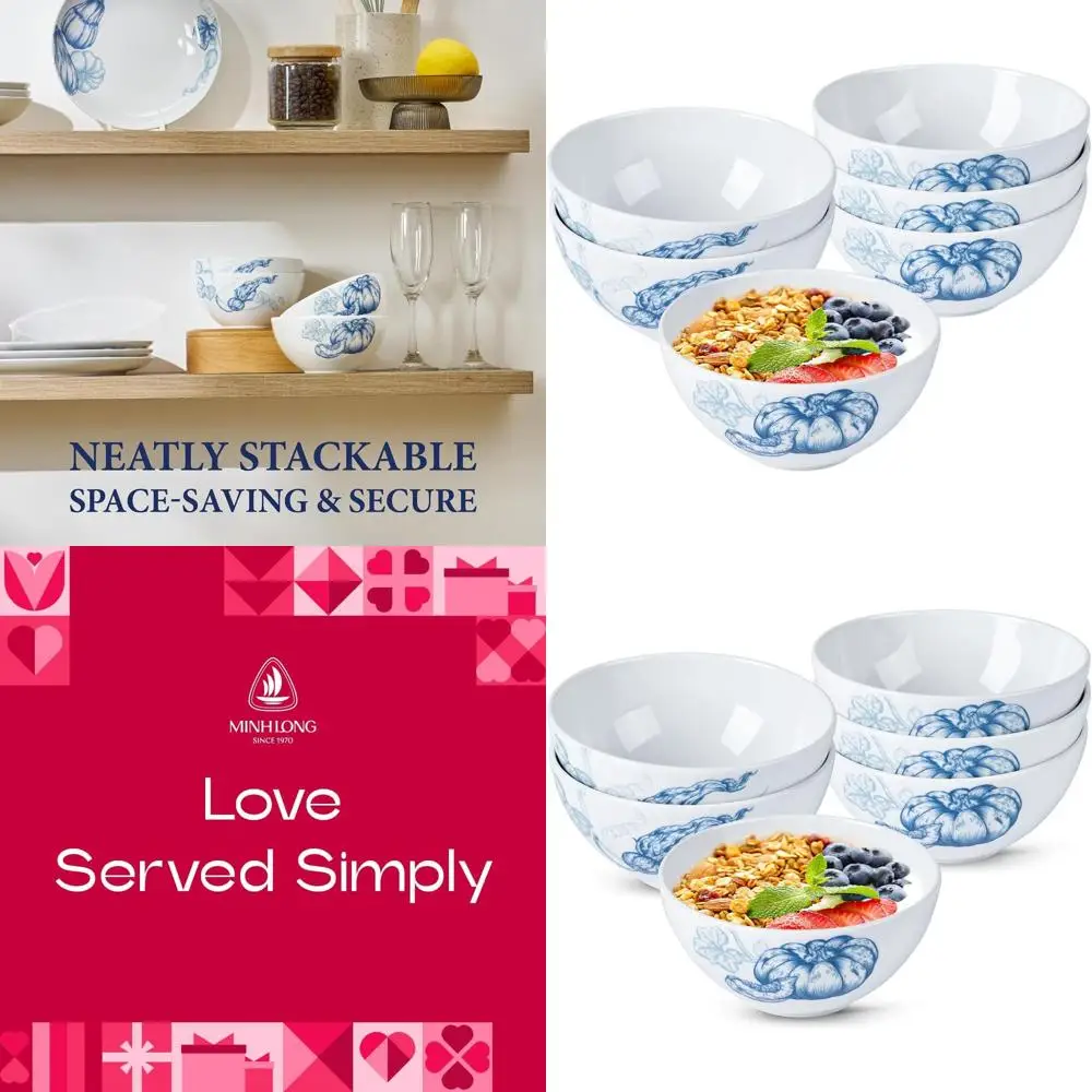 

Набор фарфоровых суповых мисок 17 унций, 6 предметов, кухонная посуда для Дня благодарения, завтрака, овсянки, фруктов, салата, рамена, можно мыть в посудомоечной машине